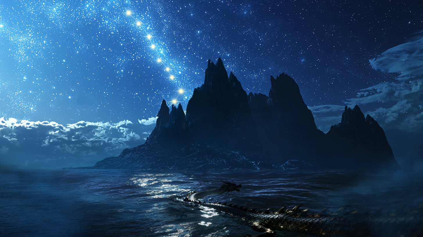 爱奇艺 AI 漫剧《海墓龙棺》· 星海蛟龙（概念场景 / MidJourney）